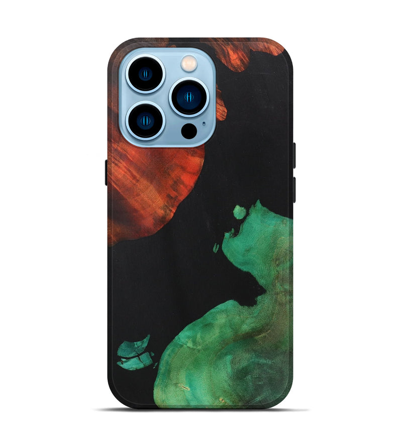 iPhone 14 Pro Wood+Resin Live Edge Phone Case - Wilbur (Pure Black, 700611)
