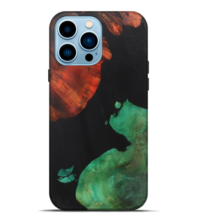 iPhone 14 Pro Max Wood+Resin Live Edge Phone Case - Wilbur (Pure Black, 700611)