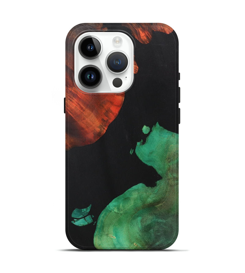 iPhone 15 Pro Wood+Resin Live Edge Phone Case - Wilbur (Pure Black, 700611)