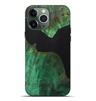 iPhone 13 Pro Max Wood+Resin Live Edge Phone Case - Larry (Pure Black, 700612)