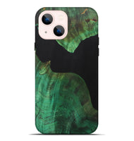 iPhone 14 Plus Wood+Resin Live Edge Phone Case - Larry (Pure Black, 700612)