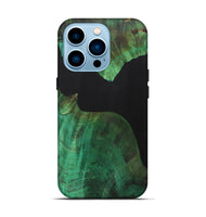iPhone 14 Pro Wood+Resin Live Edge Phone Case - Larry (Pure Black, 700612)