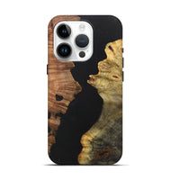 iPhone 15 Pro Wood+Resin Live Edge Phone Case - Tyrese (Pure Black, 700613)