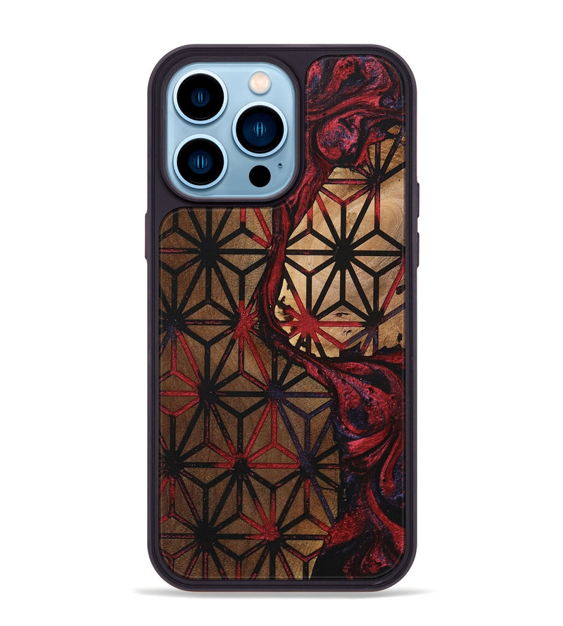 iPhone 14 Pro Max Wood+Resin Phone Case - Tyson (Pattern, 700694)