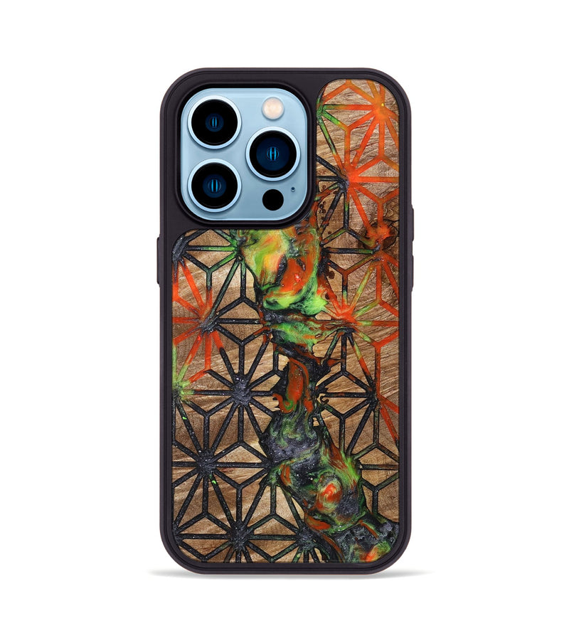 iPhone 14 Pro Wood+Resin Phone Case - Kerry (Pattern, 700696)