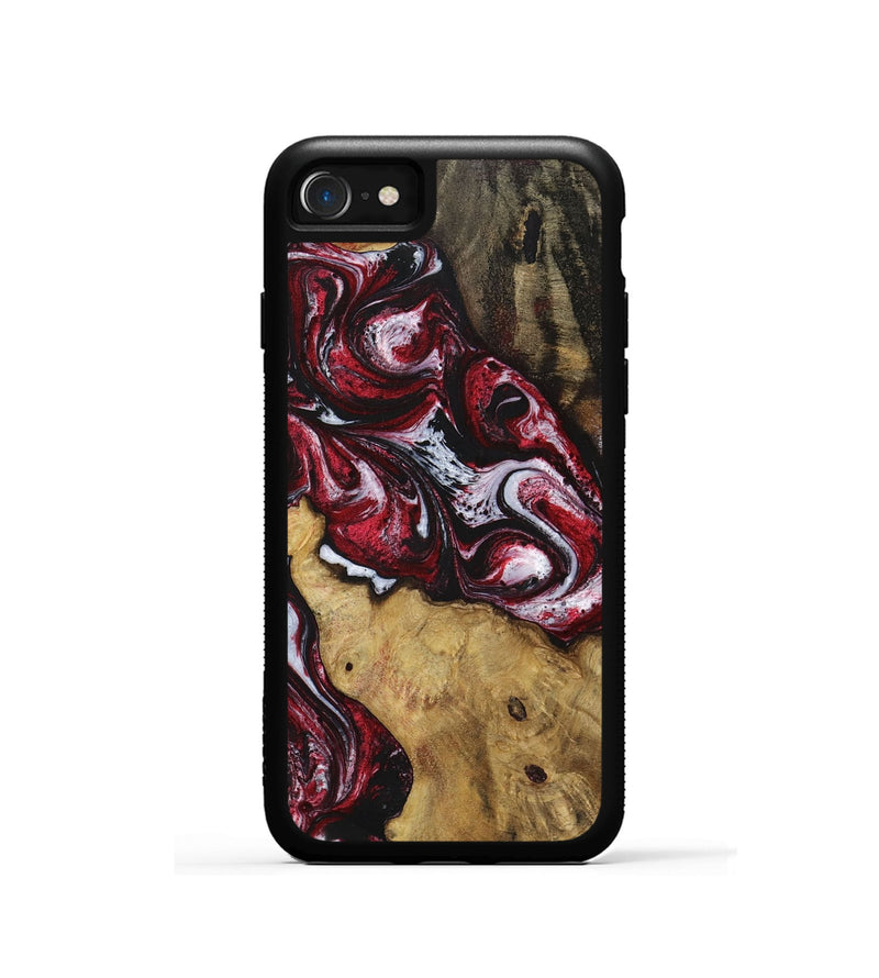 iPhone SE Wood+Resin Phone Case - Maria (Red, 700698)