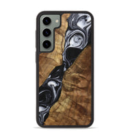 Galaxy S23 Plus Wood+Resin Phone Case - Enzo (Black & White, 700699)