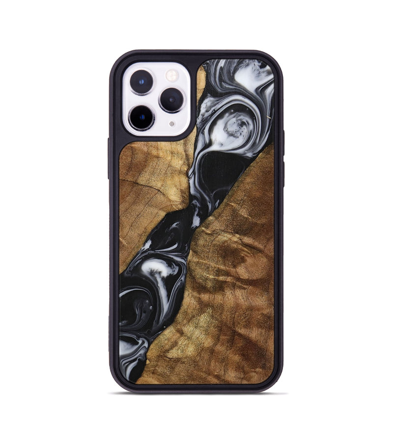 iPhone 11 Pro Wood+Resin Phone Case - Enzo (Black & White, 700699)