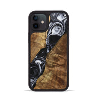 iPhone 12 Wood+Resin Phone Case - Enzo (Black & White, 700699)