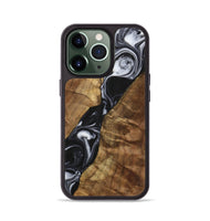 iPhone 13 Pro Wood+Resin Phone Case - Enzo (Black & White, 700699)