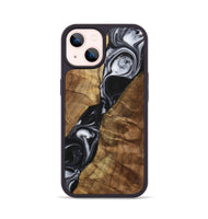 iPhone 14 Wood+Resin Phone Case - Enzo (Black & White, 700699)