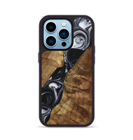 iPhone 14 Pro Wood+Resin Phone Case - Enzo (Black & White, 700699)