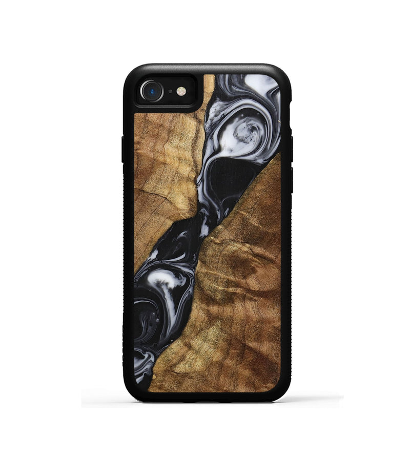 iPhone SE Wood+Resin Phone Case - Enzo (Black & White, 700699)