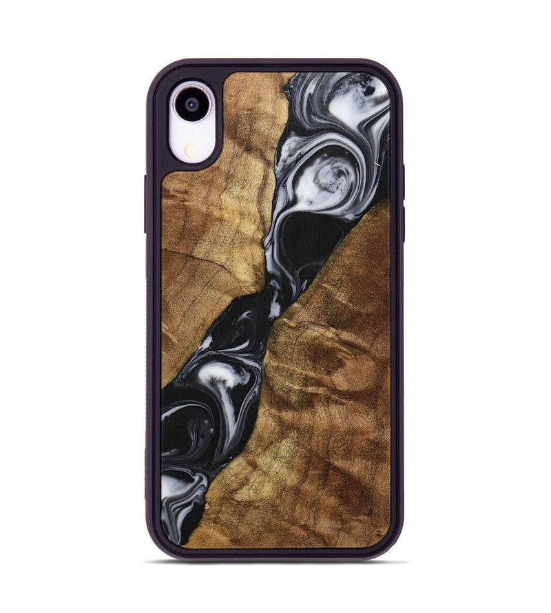 iPhone Xr Wood+Resin Phone Case - Enzo (Black & White, 700699)
