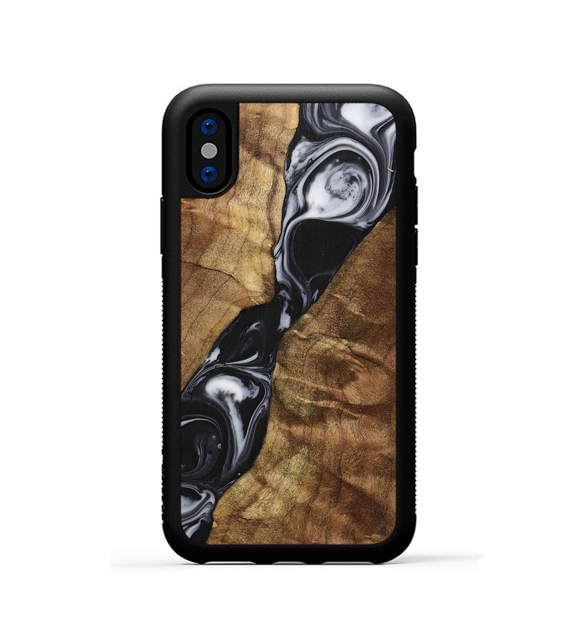 iPhone Xs Wood+Resin Phone Case - Enzo (Black & White, 700699)