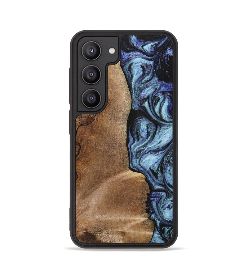 Galaxy S23 Wood+Resin Phone Case - Freya (Blue, 700718)