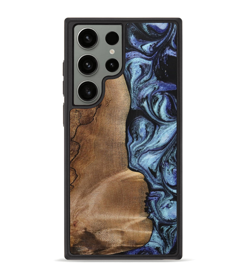 Galaxy S23 Ultra Wood+Resin Phone Case - Freya (Blue, 700718)
