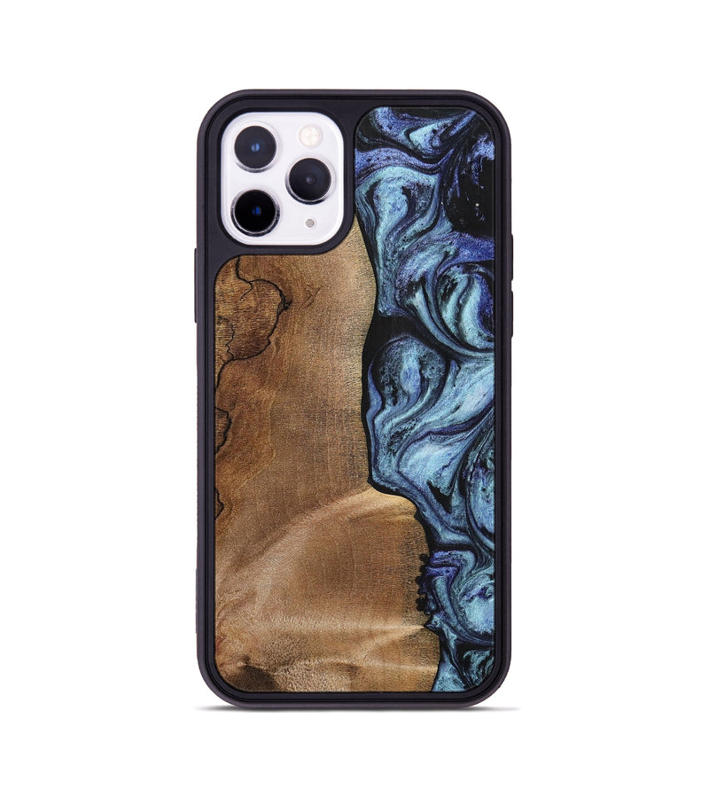 iPhone 11 Pro Wood+Resin Phone Case - Freya (Blue, 700718)