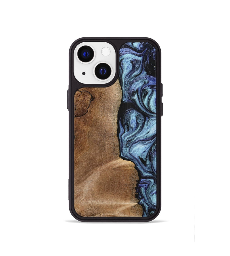 iPhone 13 mini Wood+Resin Phone Case - Freya (Blue, 700718)
