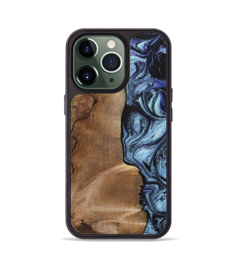 iPhone 13 Pro Wood+Resin Phone Case - Freya (Blue, 700718)