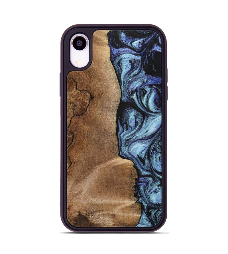 iPhone Xr Wood+Resin Phone Case - Freya (Blue, 700718)