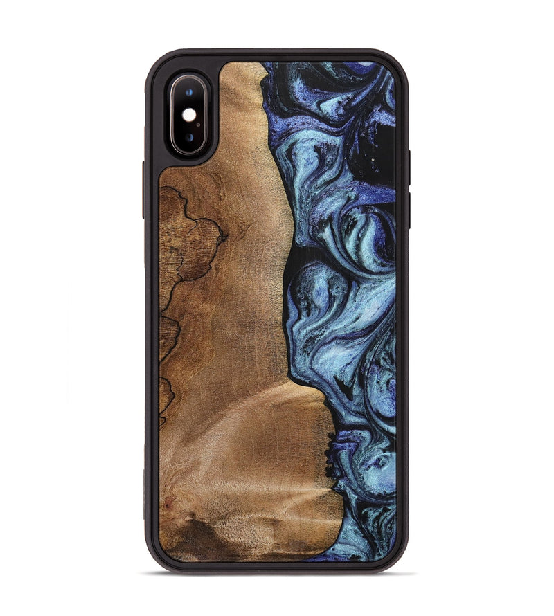 iPhone Xs Max Wood+Resin Phone Case - Freya (Blue, 700718)