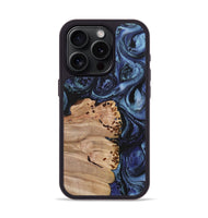 iPhone 15 Pro Wood+Resin Phone Case - Parker (Blue, 700719)