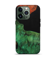 iPhone 13 Pro Wood+Resin Live Edge Phone Case - Hillary (Pure Black, 700725)