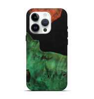 iPhone 15 Pro Wood+Resin Live Edge Phone Case - Hillary (Pure Black, 700725)