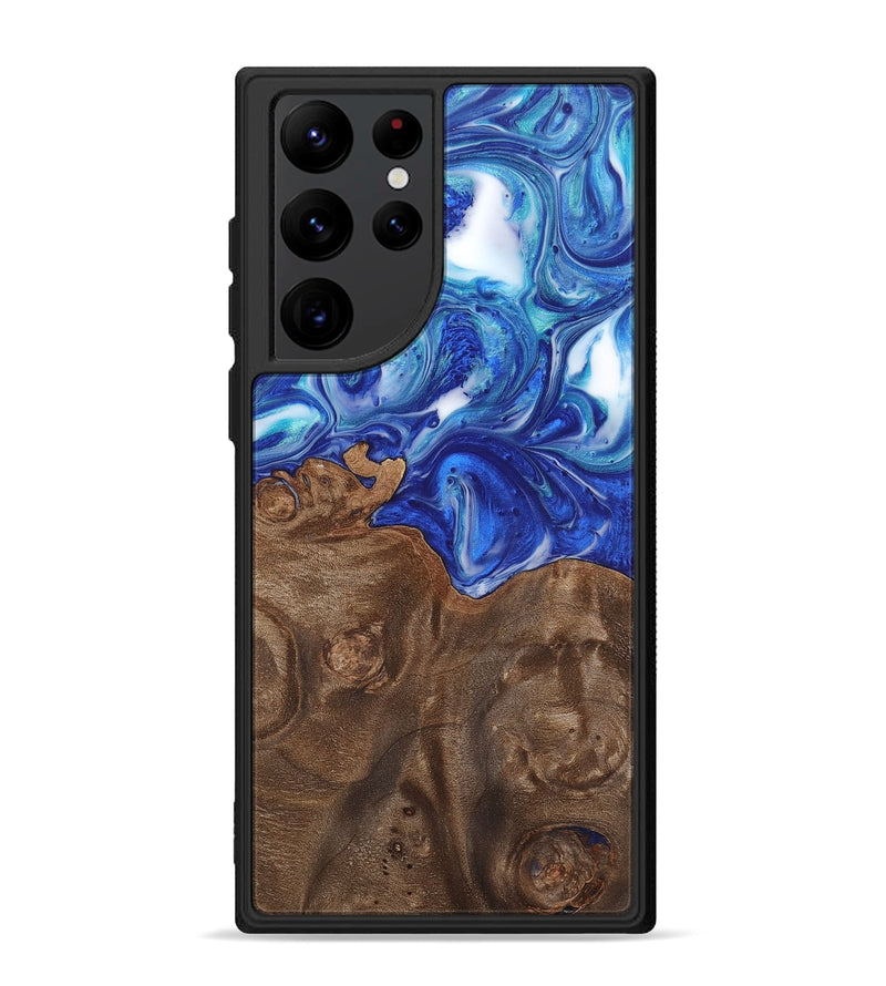Galaxy S22 Ultra Wood+Resin Phone Case - Greyson (Blue, 700774)