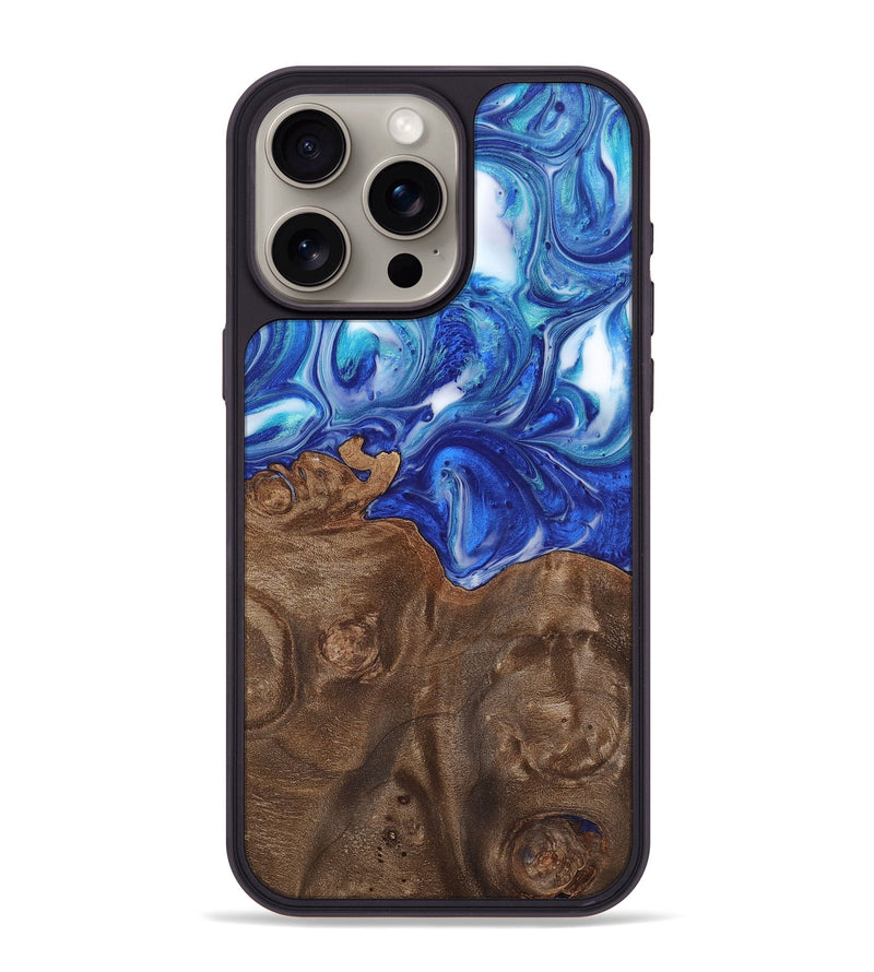 iPhone 15 Pro Max Wood+Resin Phone Case - Greyson (Blue, 700774)