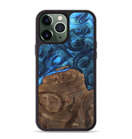 iPhone 13 Pro Max Wood+Resin Phone Case - Therese (Blue, 700778)