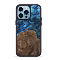 iPhone 14 Pro Max Wood+Resin Phone Case - Therese (Blue, 700778)