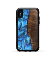 iPhone Xs Wood+Resin Phone Case - Marquis (Blue, 700783)