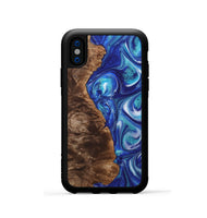 iPhone Xs Wood+Resin Phone Case - Nancy (Blue, 700784)