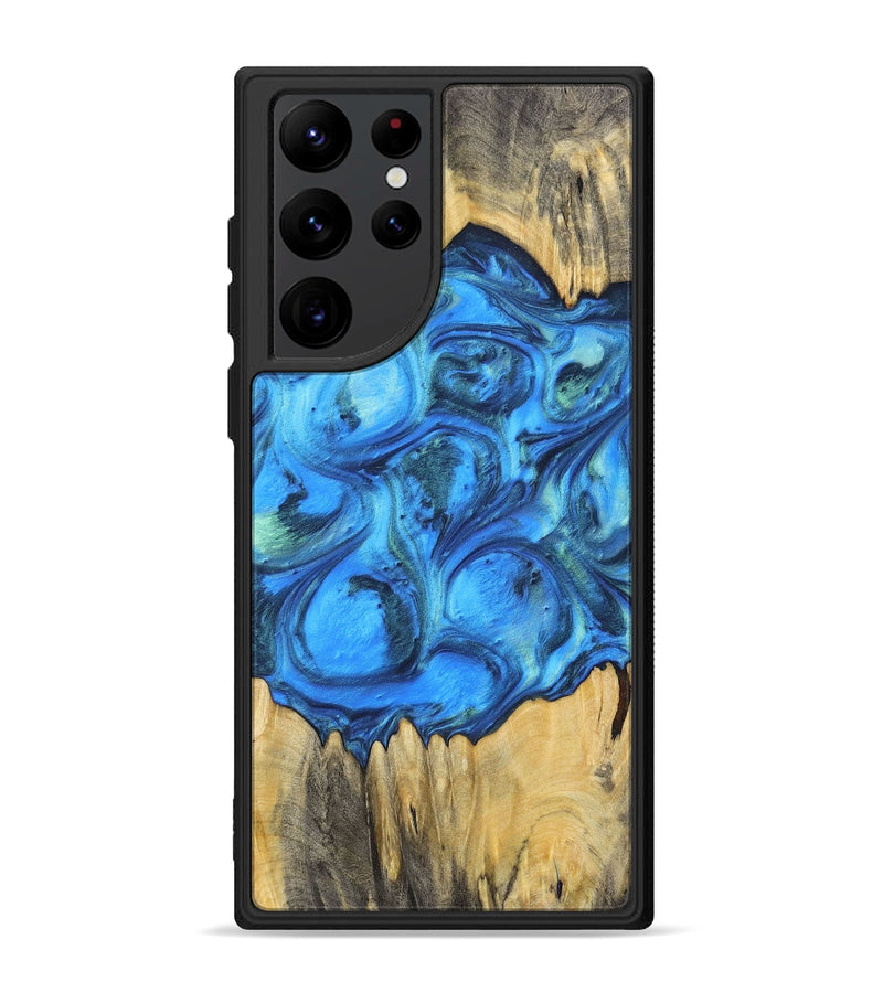 Galaxy S22 Ultra Wood+Resin Phone Case - Ali (Blue, 700788)