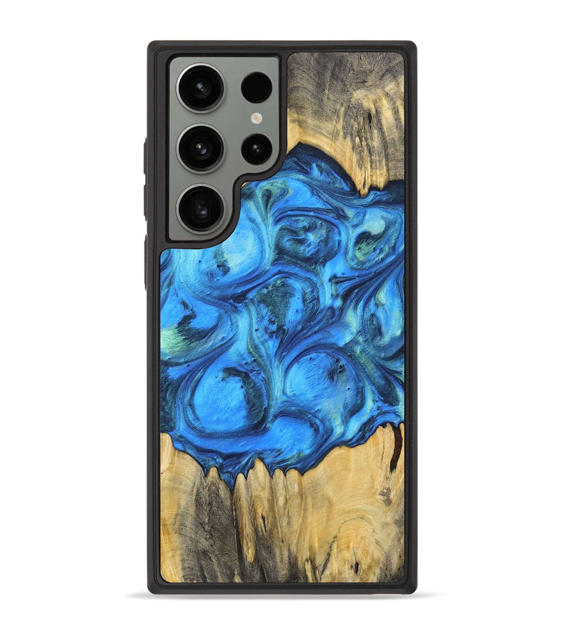 Galaxy S23 Ultra Wood+Resin Phone Case - Ali (Blue, 700788)