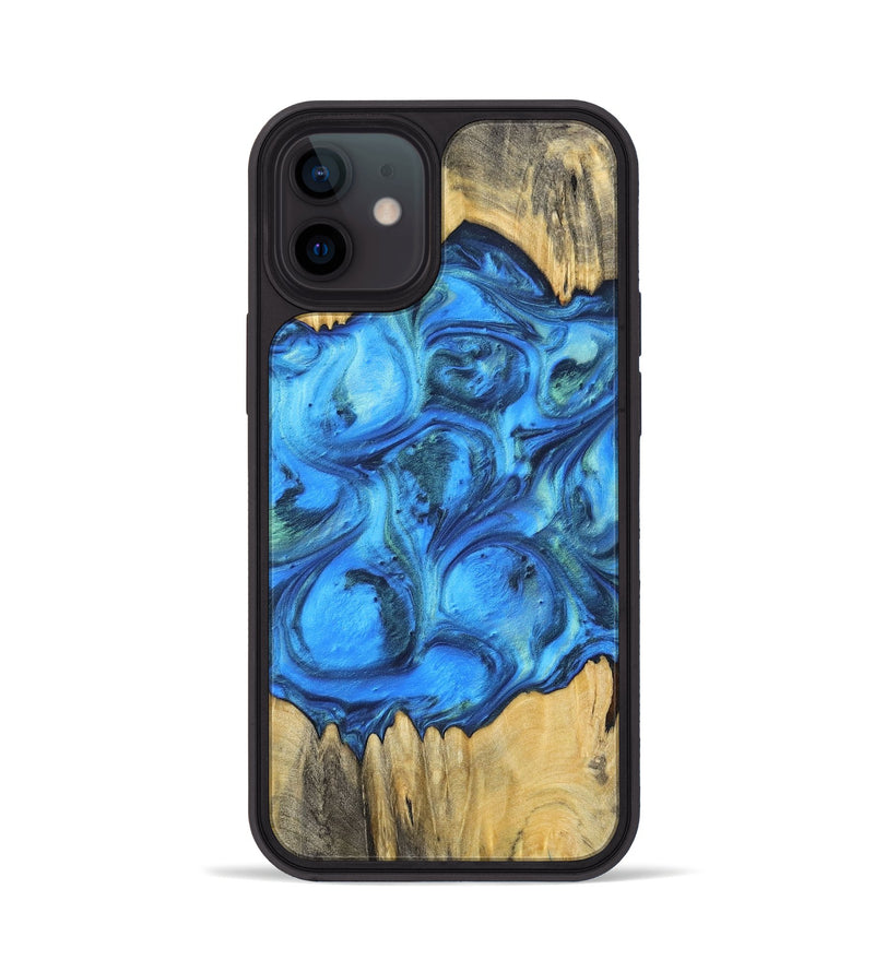 iPhone 12 Wood+Resin Phone Case - Ali (Blue, 700788)