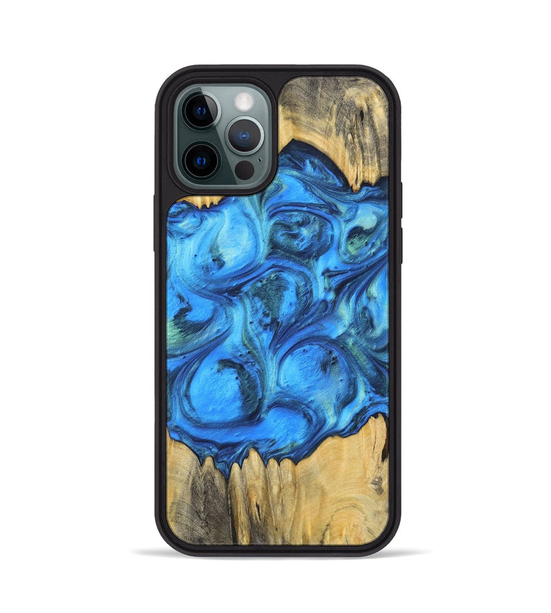 iPhone 12 Pro Wood+Resin Phone Case - Ali (Blue, 700788)