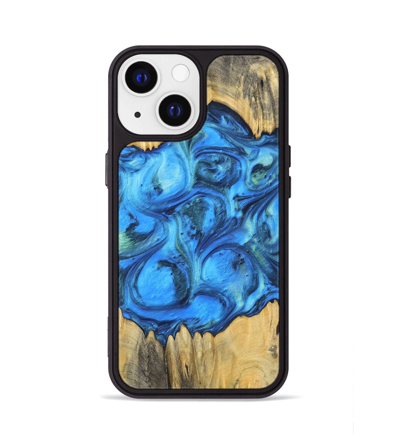 iPhone 13 Wood+Resin Phone Case - Ali (Blue, 700788)