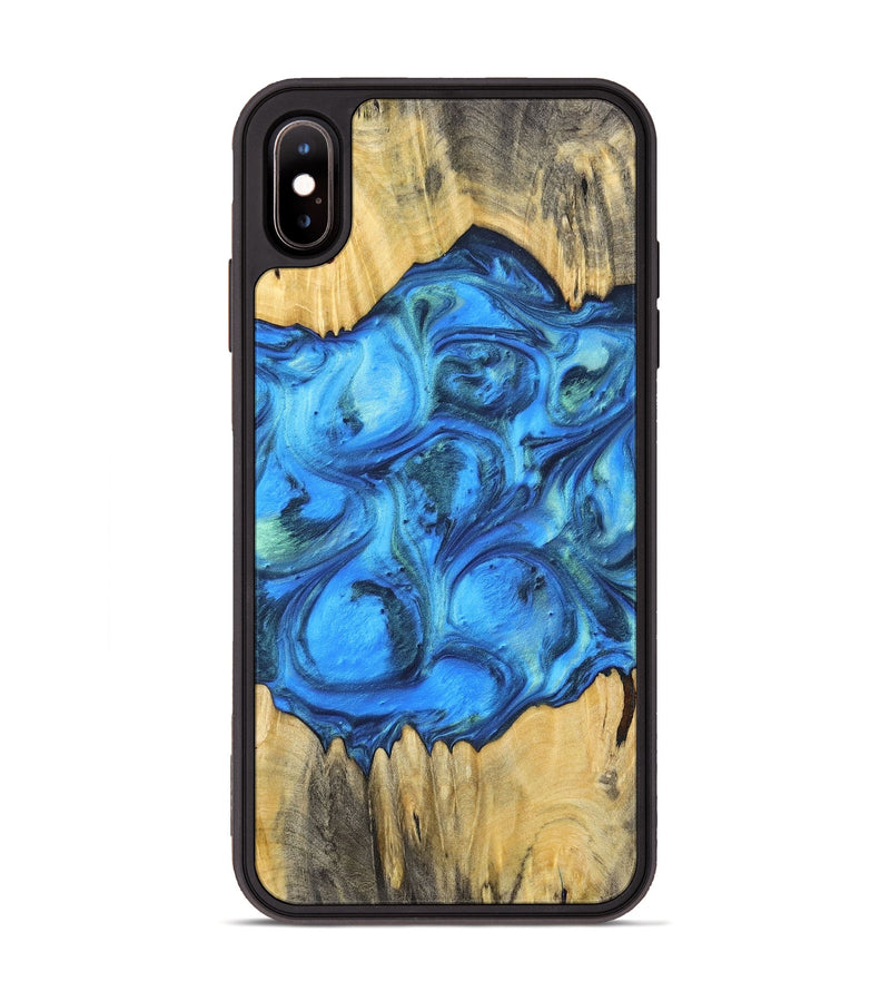 iPhone Xs Max Wood+Resin Phone Case - Ali (Blue, 700788)