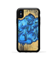 iPhone Xs Wood+Resin Phone Case - Ali (Blue, 700788)