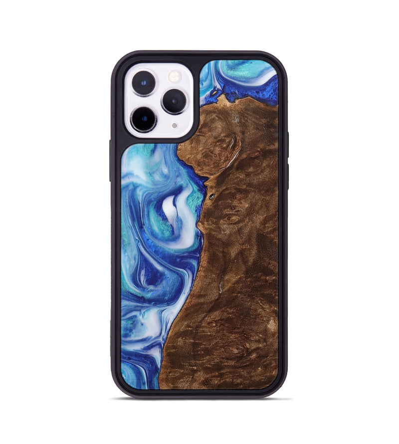 iPhone 11 Pro Wood+Resin Phone Case - Reed (Blue, 700794)