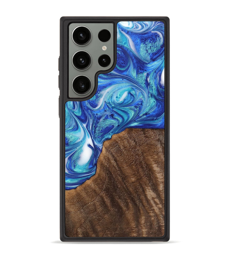 Galaxy S23 Ultra Wood+Resin Phone Case - Adaline (Blue, 700795)