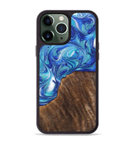 iPhone 13 Pro Max Wood+Resin Phone Case - Adaline (Blue, 700795)