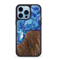 iPhone 14 Pro Max Wood+Resin Phone Case - Adaline (Blue, 700795)