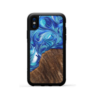 iPhone Xs Wood+Resin Phone Case - Adaline (Blue, 700795)