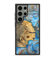 Galaxy S23 Ultra Wood+Resin Phone Case - Clyde (Teal & Gold, 700802)