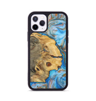 iPhone 11 Pro Wood+Resin Phone Case - Clyde (Teal & Gold, 700802)