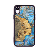 iPhone Xr Wood+Resin Phone Case - Clyde (Teal & Gold, 700802)